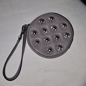 Gray Studded Michael Kors Wristlet Bag